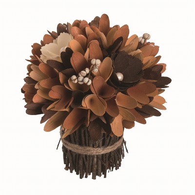 Transpac Foam Brown Harvest Curl and Berry Premade Arrangement