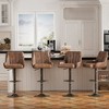 VECELO Set of 2/4 Swivel Adjustable Bar Stools with Back and Arm, Kitchen Island Stools, PU Chairs for Pub, Dining Room - 2 of 4