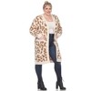 PS Leopard Print Open Front High Pile Fleece  Coat - White Mark - 3 of 4
