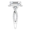 Pompeii3 5 3/4Ct Emerald Cut Moissanite & Diamond Engagement Ring White Yellow Rose Gold - 2 of 4
