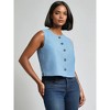 Jones New York Sleeveless Button Front Top - 2 of 3