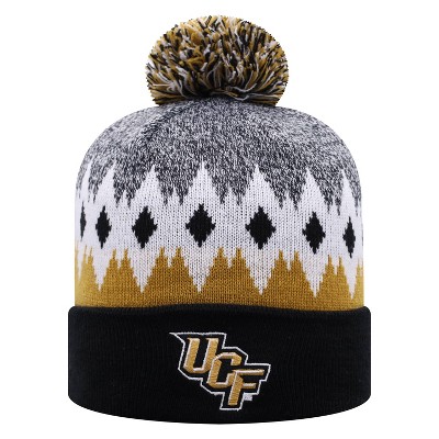 NCAA UCF Knights Men's Jagged Knit Cuffed Beanie with Pom