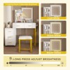 Okak Modern Vanity Table with Round Mirror & LED Lights,Storage Dressing Desk with Chair & Power Outlet,Makeup Table Set for Bedrooms - 4 of 4