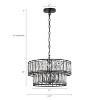 LNC Chispa 4-Light 15.5"  Modern Tiered Drum Small Chandelier, Matte Black with Facted Crystal - 3 of 4
