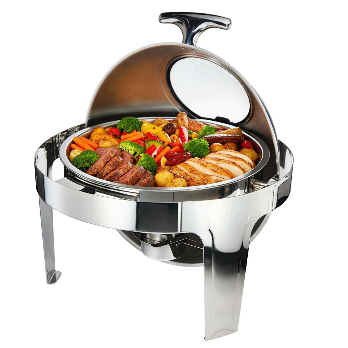 Roll Up Chafing Dishes for Buffet, 9.5 QT Stainless Steel Chafers and Buffet Warmers Complete Set with Food Pan Water Pan Fuel Holder for Party - thumbnail 9