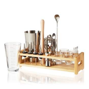 True Ultimate Barware Set with Wooden Stand