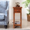 Tangkula Wooden End Table Nightstand w/Storage Shelf and Drawer for Livng room Rustic Brown - 3 of 4