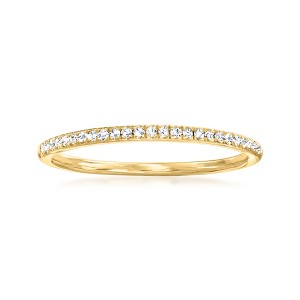 Ross-Simons 0.10 ct. t.w. Diamond Ring in 18kt Gold Over Sterling - 1 of 4