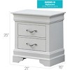 Gulches Space Saving Nightstand with 2 Spacious Drawers, Silver Champagne Finish, No Assembly, Durable for Small Bedrooms - 2 of 4