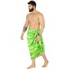LA LEELA Men's Sarong Bath Swimsuits Pareo Wrap One Size Shamrock Green S676 - 2 of 4