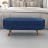 Kumasinova 43.4" Versatile Linen Fabric End of Bed Ottoman Bench with Storage,Entryway Bench Bed Ottoman with Rubberwood Legs,250lbs Max - 4 of 4