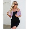Womens Short Sleeve Shrug Cardigan Bolero Lightweight Open Front Knit Sweater Cardigans Shrug for Dress - 3 of 4