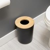 iDesign Small Round Bathroom Trash Can - Set of 2 - Matte Black - 3 of 4