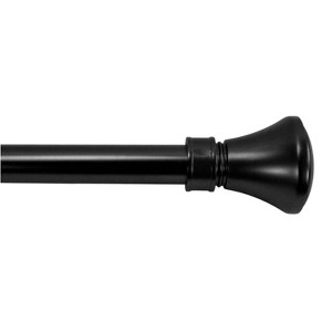 Versailles Lexington Flare Steel Heavy Duty Curtain Rod Set for Windows Black - 1 of 4