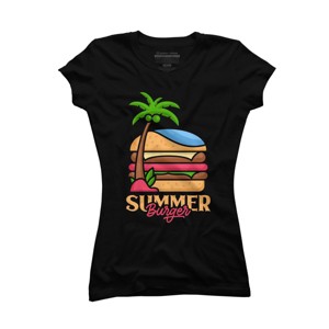 Junior's Design By Humans Summer Burger By VEKTORKITA T-Shirt - 1 of 2