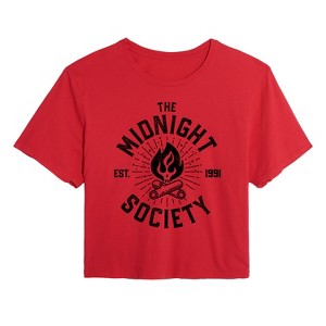 Women's - Are You Afraid of the Dark - Midnight Society Est. 1991 Cropped Graphic T-Shirt - 1 of 4