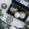 NAYSAYE Party Decoration and Accessories Glass Christmas Ball Ornaments Set of 4 for Christmas Tree Decors, Silver, 4.7"*4.7"*0.18" - 4 of 4