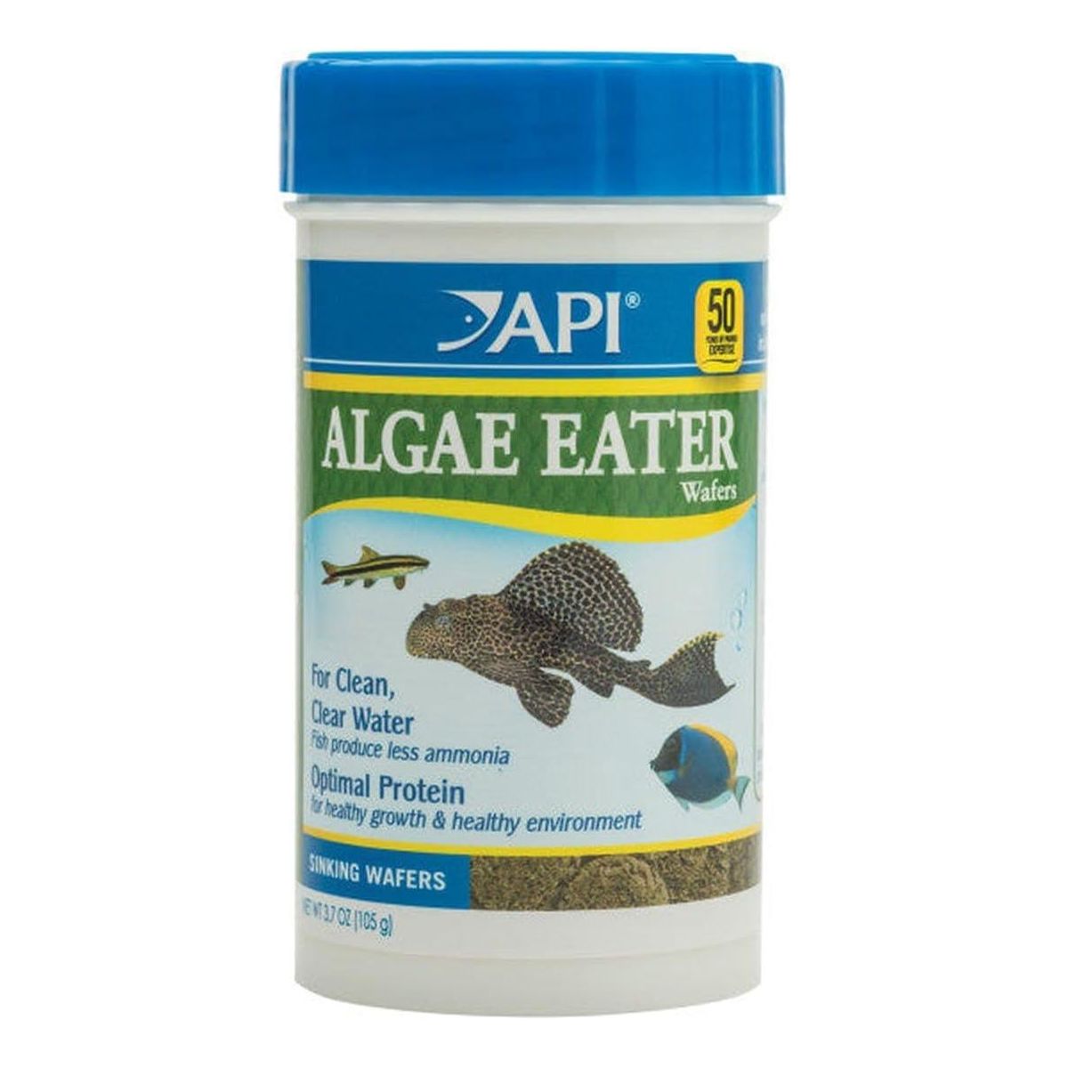 API Algae Eater Wafers Fish Food, 3.7 oz