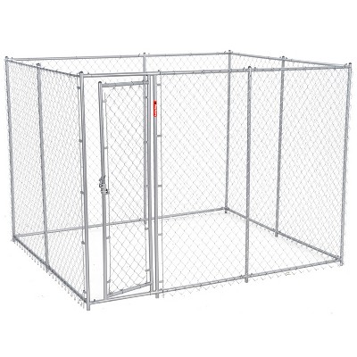 Lucky Dog 61528EZ Adjustable 10' x 5' x 6' Heavy Duty Outdoor Galvanized Steel Chain Link Dog Kennel Enclosure w/ Latching Door for Dogs up to 125lbs