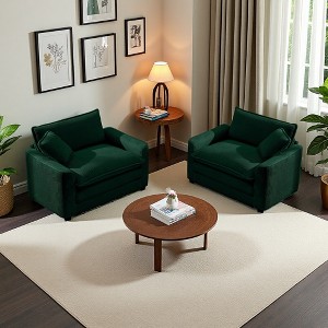 2-Piece Corduroy Armrest Sofa Set with Single Sofas - 1 of 4