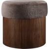 Meridian Furniture,Nimes Velour Fur Fabric Ottoman/Stool - 3 of 4