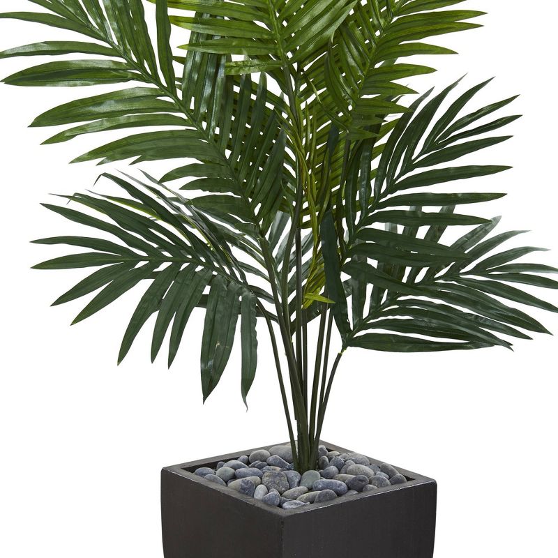 4.5ft Artificial Kentia Palm Tree in Black Wash Planter - Nearly Natural, 4 of 5