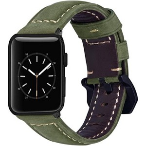 Worryfree Gadgets Leather  Apple Watch, Band for iWatch Series 8 7 6 5 4 3 2 1 Genuine Leather Replacement Band Bracelet Smart iWatch Accessories - 1 of 4