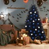 Costway 7.5Ft or 6Ft Hinged Artificial Halloween Christmas Tree Full Tree with Metal Stand Black - 3 of 4