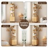 CAVINAS 5/6-Tier 360° Swivel Wooden Bookshelf,Corner Bookcase with 1/2-Door Drawer,Book Shelf with Wheels,Display Shelves for Bedroom,Living Room - 4 of 4