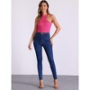 INSPIRE CHIC Women's Sleeveless Asymmetrical Halter Neck Tank Top Bodysuit - 4 of 4