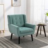TiramisuBest Modern Ergonomic Accent Chair with Soft Linen Upholstery, Comfortable Living,Bedroom Chair with Black Legs, Pink - 2 of 4