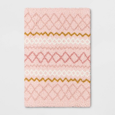 5'x7' Geometric Shag Area Rug Pink/Yellow - Pillowfort™