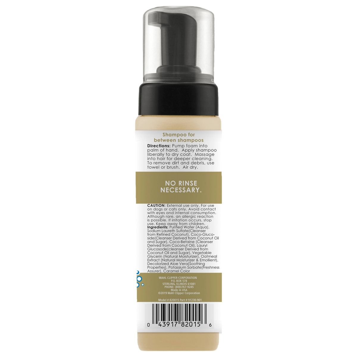 Wahl No-Rinse Waterless Oatmeal Scented Dog Shampoo - 7.1 fl oz - thumbnail 2