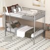 Twin Over Twin Metal Bunk Bed with High Safety Guardrails - 2 of 4