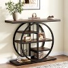 Hommoo 39" Console Table with Circle Base Dark Brown - 3 of 4