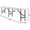 VINGLI 6 FT Plastic Folding Bench,Portable Indoor/Outdoor Picnic Party Camping Dining Seat, Garden Soccer Entertaining Activities, White - 3 of 4