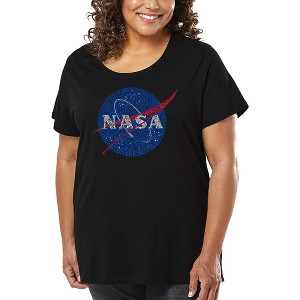 LA Pop Art Women's Word Art T-shirt - NASA's Most Notable Missions - 1 of 4