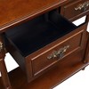 Sapphtopaz TV Stands Retro Arc Shape Storage Cabinet with 2 Tiers Open Shelf Half Moon Entryway Table with 2 Drawers for Living Room, Hallway - 4 of 4