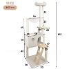 Racxily 165 cm Wood Cat Tree with Large Condo Wood Ladder and Transparent Spacecraft - 2 of 4