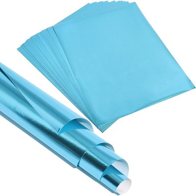 Bright Creations 50 Sheets Metallic Light Blue Foil Paper for Arts Crafts & Wrapping, A4 Letter Size 8.5x11 in