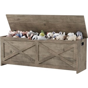 Acekool 47" Storage Chest Bench with Safety Hinge, Large Wooden Toy Box Organizer for Bedroom or Entryway - 1 of 4