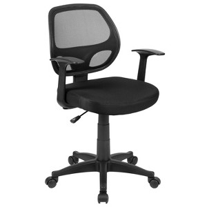 Emma and Oliver Mid-Back Black Mesh Swivel Task Office Chair with T-Arms - 1 of 4