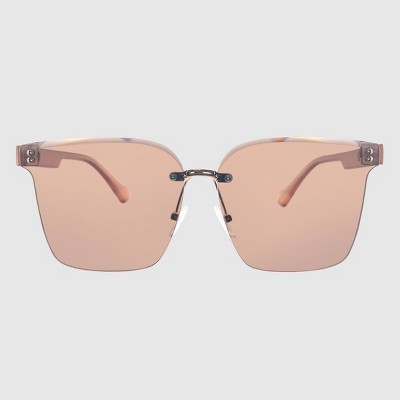 Rimless Square Matte Arm Sunglasses - Wild Fable™ Brown: Maximum UV Protection, Polycarbonate Lens, Recycled Plastic Frame