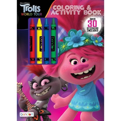 Trolls World Tour Coloring Book With Crayons - Target Exclusive Edition (Paperback)