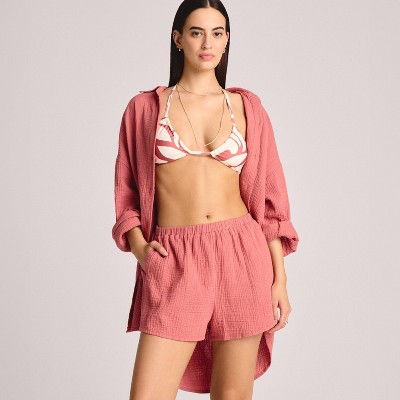 Vitamin A Women's Long Sleeve Gauze Cover Up Shirt