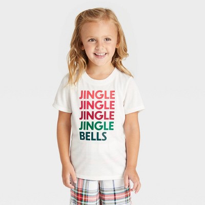 Toddler Holiday 'Jingle Bells' Matching Pajama T-Shirt - Wondershop™ White 12M