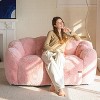 MAXYOYO Bean Bag Chair, Ultra Soft Faux Fur Loveseat Floral Petal Back Sofa for Adults - 2 of 4
