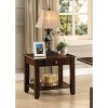 Vynxaria Contemporary Wooden Nightstand/End Table with Drawer & Shelf, Dark Cherry Finish - 3 of 4