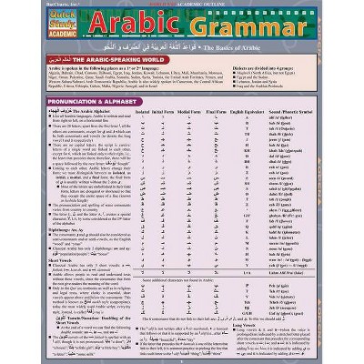 Arabic Grammar - (Quickstudy: Academic) by  Joseph Levi (Poster)