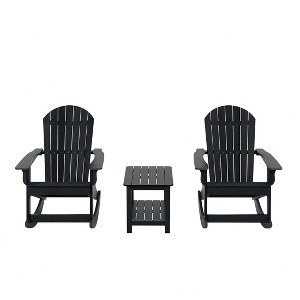 WestinTrends 3-Piece Outdoor Patio Adirondack Rocking Chair with Side Table Set - 1 of 3